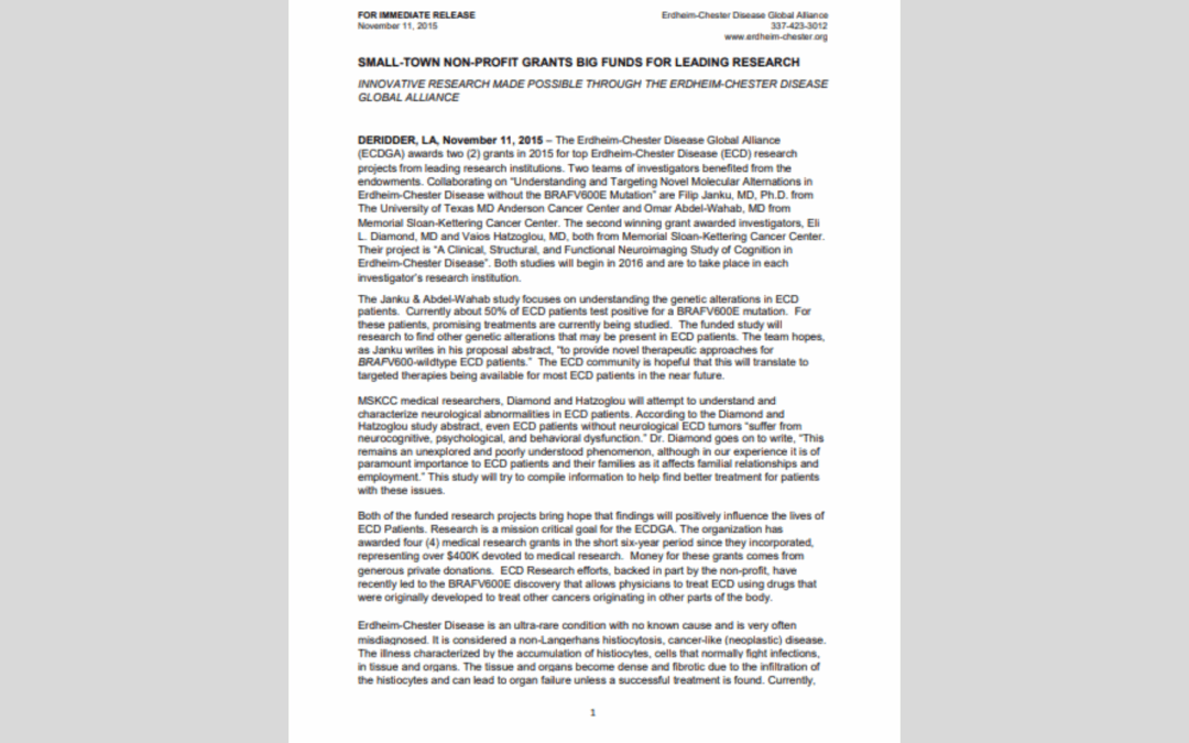 Small-Town Non-Profit Grants Big Funds for Leading Research