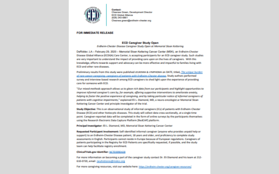 ECD Memorial Sloan Kettering 的看護人研究開放