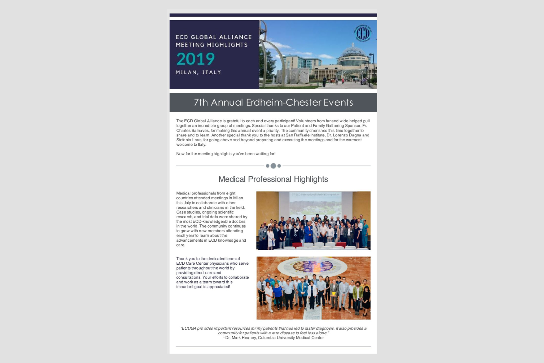 2019 Erdheim-Chester इवेंट हाइलाइट्स