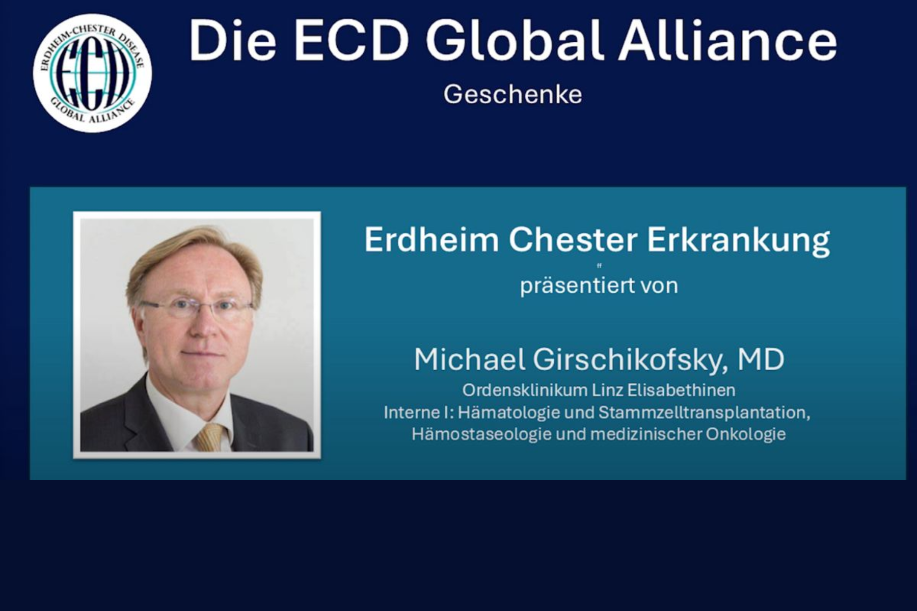 Dr. Girschikofsky- erklärt Patienten und Familien ECD auf Deutsch